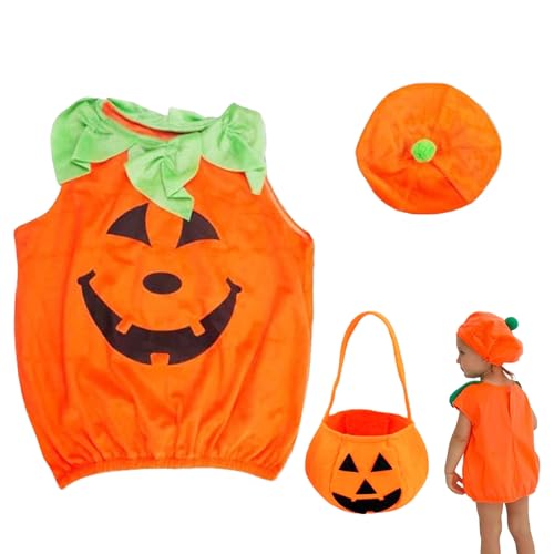 Halloween Kürbis Kostüm Kinder,Kinder Kürbis Kostüm,Kürbis Kostüm Anzug süß unisex mit,Halloween Kürbiskostüm mit Kürbis Candy Bag,für Halloween,Karneval,Cosplay Halloween Kürbis Kostüm Kinder,Kinder Kürbis Kostüm,Kürbis Kostüm Anzug süß unisex mit,Halloween Kürbiskostüm mit Kürbis Candy Bag,für Halloween,Karneval,Cosplay von AONAT