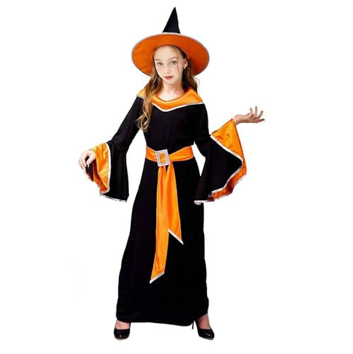 Kinder Halloween Kostüm Halloween Zauberer Umhang Halloween Girl's Hexenkleid Kinder Hexenkostüm Hexe Halloweenkostüm Zauberin Faschingskostüm Witch Kleid Horrokostüm Mädchen Kostüme Fasching(L) Kinder Halloween Kostüm Halloween Zauberer Umhang Halloween Girl's Hexenkleid Kinder Hexenkostüm Hexe Halloweenkostüm Zauberin Faschingskostüm Witch Kleid Horrokostüm Mädchen Kostüme Fasching(L) von AONAT