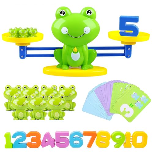 Lernspielzeug Mathe-Spiel,Montessori Spielzeug mit Frosch Waage,Zählen und Rechnen Lernen,Vorschulspielzeug für Kinder ab 3 Jahre,Geschenk für Jungen & Mädchen Lernspielzeug Mathe-Spiel,Montessori Spielzeug mit Frosch Waage,Zählen und Rechnen Lernen,Vorschulspielzeug für Kinder ab 3 Jahre,Geschenk für Jungen & Mädchen von AONAT