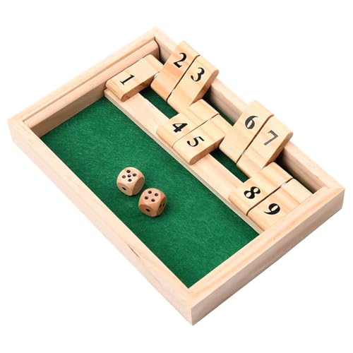 1set Würfelspiel Holz,Shut The Box,9er -Klassisches Würfelspiel Aus Holz,Würfel Spiel,Klappbrett Spiel,Shut The Box 2 Spieler,Brettspiel,Heimtischspiel Für Kinder Und Erwachsene 1set Würfelspiel Holz,Shut The Box,9er -Klassisches Würfelspiel Aus Holz,Würfel Spiel,Klappbrett Spiel,Shut The Box 2 Spieler,Brettspiel,Heimtischspiel Für Kinder Und Erwachsene von AONAYO