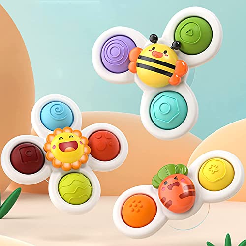 LEADSTAR Baby Badespielzeug Set - 3 Stück Saugnapf Spielzeug, Sensorisches Rasselspielzeug, Wasserspielzeug für Kinder, Badewannenspielzeug, Lernspielzeug von AONELAS