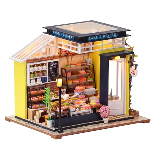 AONGAN DIY Miniatur Puppenhaus Kit - Tiny House Kit, Crafts Mini House Making Kit mit Möbeln, Bastelgeschenke/Heimdekoration für Familie (um mit Ihnen zu sein.Bäckerei) von AONGAN