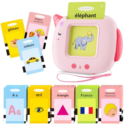 Français Standard, Carte Flash Parlante Éducatives 400 Mots, Jeu Educatif Pour Enfants dès 12 Mois, Développement du Langage, Montessori Jouets Interactifs Pour Préscolaires Garçons Filles 2-6 -Rose Français Standard, Carte Flash Parlante Éducatives 400 Mots, Jeu Educatif Pour Enfants dès 12 Mois, Développement du Langage, Montessori Jouets Interactifs Pour Préscolaires Garçons Filles 2-6 -Rose von AONTESS