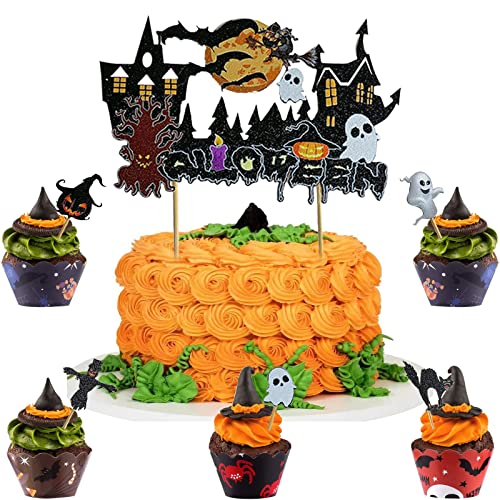 6 Stück Halloween Kuchen Topper, Halloween Kuchen Dessert Lebensmittel Dekoration, Halloween Muffin Deko, Kinder Halloween Themenparty Decoration Lieferungen für Party Dekoration 6 Stück Halloween Kuchen Topper, Halloween Kuchen Dessert Lebensmittel Dekoration, Halloween Muffin Deko, Kinder Halloween Themenparty Decoration Lieferungen für Party Dekoration von AOOGON