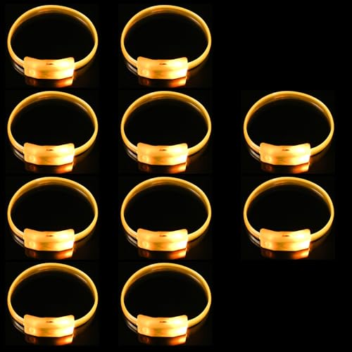 AOOOWER 10 x LED-Armbänder, mehrfarbig, leuchtendes Armband, Zubehör für Geburtstagsfeiern und Konzerte von AOOOWER