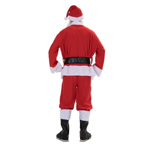 AOOOWER 7-teiliges Weihnachtsmann Kostüm Für Herren Weihnachtsmann Cosplay Kostüm Outfit Kostüm Weihnachtsfeier Kleidung Weihnachtsmann Anziehset Weihnachtskostüme Weihnachtskostüm Outfit Für Frauen von AOOOWER