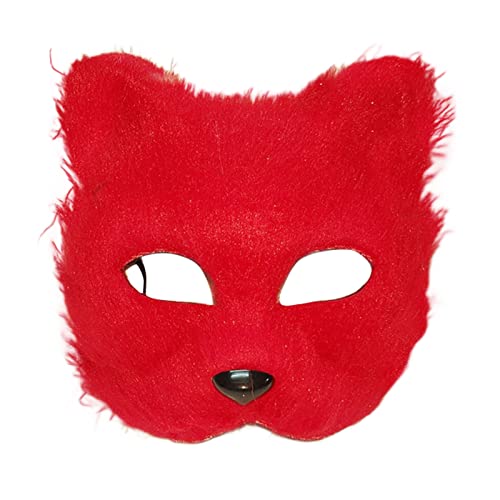 AOOOWER Fox-Mask Niedliche Plüsch-Maske, Halloween, halbes Gesicht, kreative Tierrequisiten für Männer und Frauen, Halloween-Party, kleine Fuchsmaske, halbes Gesicht, niedliches Tier für Karneval von AOOOWER