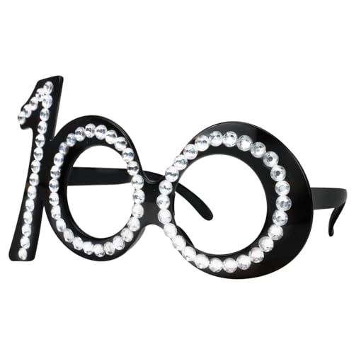 AOOOWER Geburtstagsbrille Zahlenkristallrahmen Partybrille Lustige Kostümbrille Für Weihnachten Neujahr Party Foto Requisiten Zahlenbrille 100 Zahlenbrille Nummer 10 Partybrille von AOOOWER