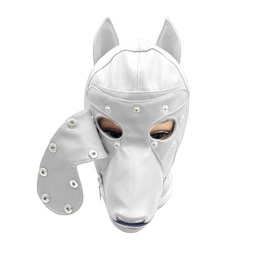 AOOOWER Halloween-Hunde-Kopfschmuck mit Augenabdeckung, verstellbarer Kordelzug, Schnalle, Gürtel, Hundemaskerade für Männer und Frauen, Maskerade, Party, Hunde-Kopfbedeckung, Kostüm, von AOOOWER