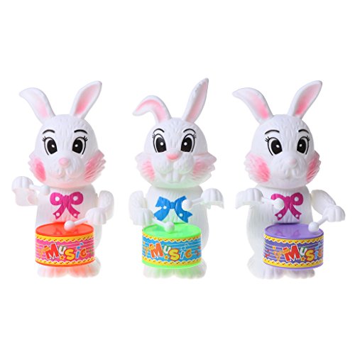 AOOOWER Kaninchen Trommeln Spielzeug Aufziehbares Uhrwerk Lernspielzeug Geschenk Für Kinder Aufziehbares Blechspielzeug von AOOOWER