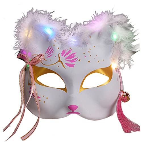 AOOOWER Maskerade Für Frauen Half Face Light Up Abend Prom Cosplay Halloween Party Maske Maskerade Halloween Party Half Face Cosplay von AOOOWER