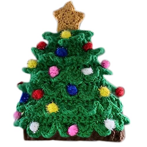 AOOOWER Weihnachtsbaummütze, gestrickte Häkelkappe, Haushaltskopf-Dekorationen für Zuhause, Festival, Urlaub, Party, Dekoration, Urlaubshut von AOOOWER
