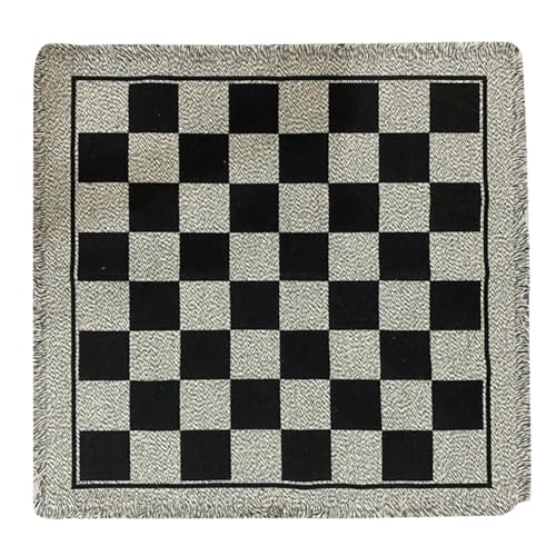 Home Jumbos Checkers 3 in 1 Checkers Set Game Rug Board Game With Reversible Game Mat For Indoor Outdoor Family Vintage Checkers Game With Reversible Mat von AOOOWER