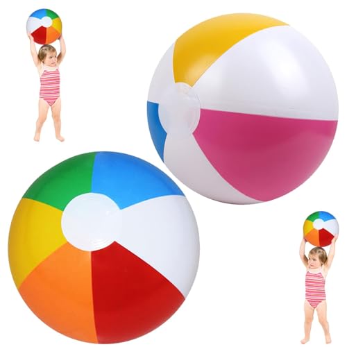 AOOTUERL Aufblasbarer Strandball, 2 Stück, aufblasbar, Pool, 40 cm, Poolball, für Poolparty, Kinderball, für Pool, Strand, Pool von AOOTUERL