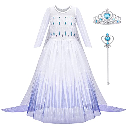 AOOWU Kostüm Kinder Prinzessin Kleid Dress Mädchen Party Verkleidung Karneval Halloween Weihnachten 140cm von AOOWU