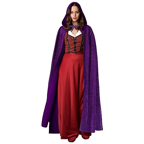 AOOWU Mittelalter Umhang Kapuzenumhang, Herren Damen Halloween Umhang mit Kapuze, Lila Umhang, Umhang kostüm Cape Satin Erwachsene, Umhang Kostüm Mantel für Halloween Weihnachten Karneval Kostüm AOOWU Mittelalter Umhang Kapuzenumhang, Herren Damen Halloween Umhang mit Kapuze, Lila Umhang, Umhang kostüm Cape Satin Erwachsene, Umhang Kostüm Mantel für Halloween Weihnachten Karneval Kostüm von AOOWU