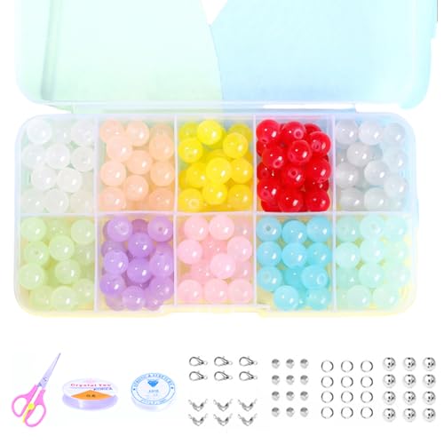 AOSAIXIS 8mm Glasperlen Set Schmuckprojekte Schmuck Verzierungen Accessoires Lose Perlen Die Sich Perfekt Für Armbänder Und Mehr Sorgen von AOSAIXIS