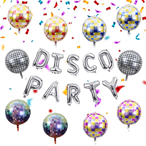AOT 20 Stück Disco-Folienballons, ein Disco-Party-Ballon-Banner, 55,9 cm, Spiegel-Metallic-Ballons, Disco-Tanz-Partyzubehör für Geburtstagsparty, Hochzeitsdekoration, mittelgroß AOT 20 Stück Disco-Folienballons, ein Disco-Party-Ballon-Banner, 55,9 cm, Spiegel-Metallic-Ballons, Disco-Tanz-Partyzubehör für Geburtstagsparty, Hochzeitsdekoration, mittelgroß von AOT