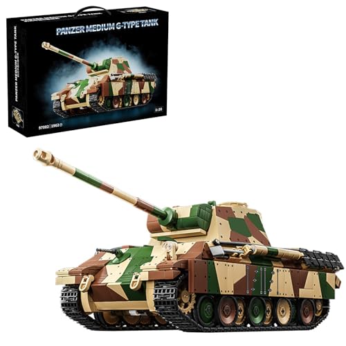AOUHMN Militär Panther Panzer G-Type Spielzeug Bausteine Kit, 1:28 WW2 Deutsche Armee Tank Modell Baukasten für Erwachsene, 1962PCS Modular Panzer MOC Klemmbausteine Set, Kreative Geschenke,Grün AOUHMN Militär Panther Panzer G-Type Spielzeug Bausteine Kit, 1:28 WW2 Deutsche Armee Tank Modell Baukasten für Erwachsene, 1962PCS Modular Panzer MOC Klemmbausteine Set, Kreative Geschenke,Grün von AOUHMN