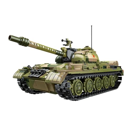 AOUHMN Militär T-95 Mittlere Panzer Spielzeug Bausteine Kit, Maßstab 1:16 Klemmbausteine Panzer Armee Tank Modellbausätze für Erwachsene, 2136PCS MOC Modular Wars Fahrzeug, Kreative Geschenk,Grün von AOUHMN