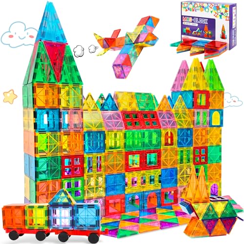 AOUVT Magnetisches Bauspielzeug, 104 Teile Magnetische Bausteine Spielzeug, Pädagogische Bausteine Spielzeug, Konstruktionsspielzeug für Kinder, Geeignet für Jungen und Mädchen ab 3 Jahren von AOUVT