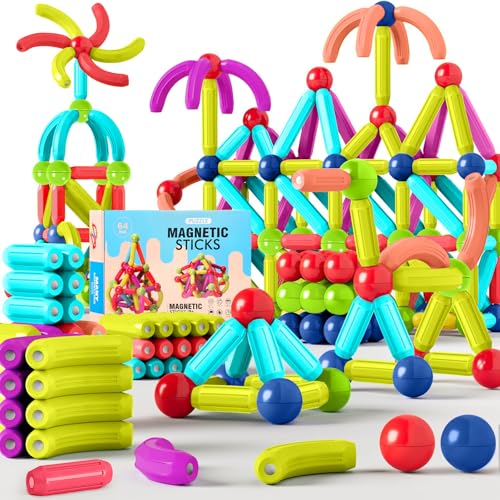 AOUVT 64 Pcs Magnetische Bausteine Spielzeug, 3D Konstruktions Spielzeug, Magnetspielzeug für Kinder, Pädagogisches Lernspielzeug, Geeignet für Jungen und Mädchen im Alter von 3 4 5 6 7 8 Jahren AOUVT 64 Pcs Magnetische Bausteine Spielzeug, 3D Konstruktions Spielzeug, Magnetspielzeug für Kinder, Pädagogisches Lernspielzeug, Geeignet für Jungen und Mädchen im Alter von 3 4 5 6 7 8 Jahren von AOUVT
