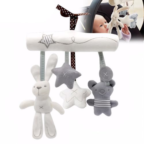 AOUZOVLI Kinderwagen Spielzeug Spielbogen Anhänger Babyschale Spielzeug Hängendes Design, Integrierte Musik, Stimuliert Die Sinne, Geschenk für Neugeborene von AOUZOVLI