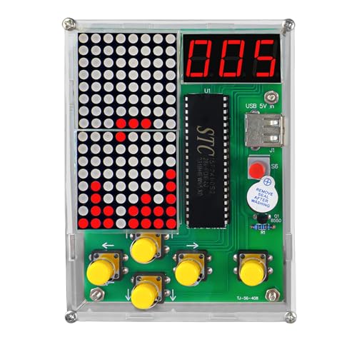 DIY Spielekonsole Löt Bausatz Elektronik Baukasten, DIY Games Console Handheld Kit 4 Retro-Spiele Lötübungs Set Übungs-DIY Spielekonsole Löten, für Löten Erwachsene und Wissenschaft Bildung DIY Spielekonsole Löt Bausatz Elektronik Baukasten, DIY Games Console Handheld Kit 4 Retro-Spiele Lötübungs Set Übungs-DIY Spielekonsole Löten, für Löten Erwachsene und Wissenschaft Bildung von AOUZOVLI