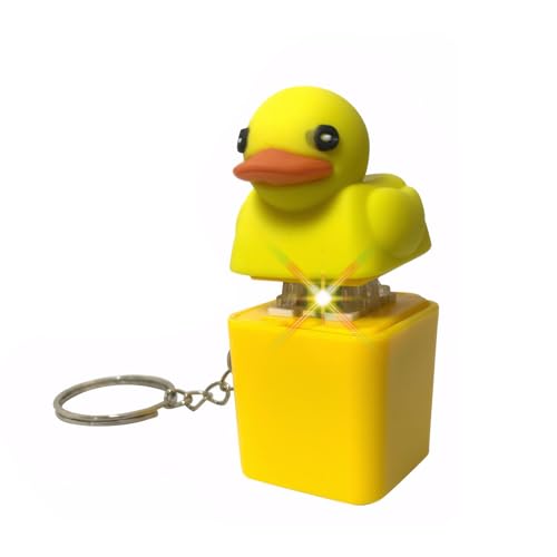 Duckeys Quacking Fidget Toy,Duckies Quacking Keychain Sensory Toys,2.5*2.5*6cm Fidget Schlüsselanhänger,zur Verbesserung Der Manuellen Geschicklichkeit und zur Linderung von Stress Und Angst von AOUZOVLI