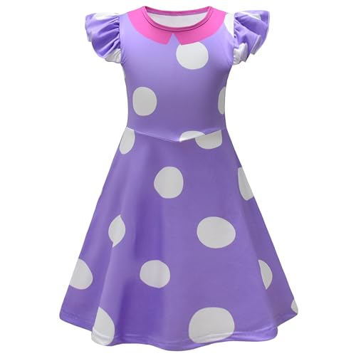 AOVCLKID Envy Prinzessinnen-Kostüm für Mädchen, Geburtstagsparty, Kleid, Halloween, Cosplay, Outfits (6 Jahre, lila) von AOVCLKID
