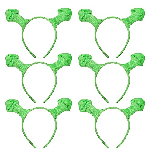 AOVNA 6 Stück grüne Ohren-Stirnbänder, niedliches Haar-Accessoire, grünes Plüsch-Stirnband, Neuheit Kopfschmuck für Halloween, Party, Geburtstag, Buchtag AOVNA 6 Stück grüne Ohren-Stirnbänder, niedliches Haar-Accessoire, grünes Plüsch-Stirnband, Neuheit Kopfschmuck für Halloween, Party, Geburtstag, Buchtag von AOVNA