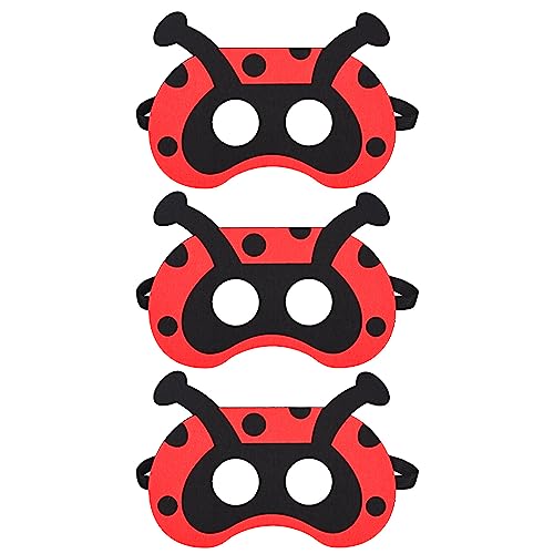 AOVNA Filz-Marienkäfer-Masken, klassische Marienkäfer-Maske mit elastischem Band, rot, schwarz, Marienkäfer-Maske für Geburtstag, Halloween, Party, Gastgeschenk (3) von AOVNA