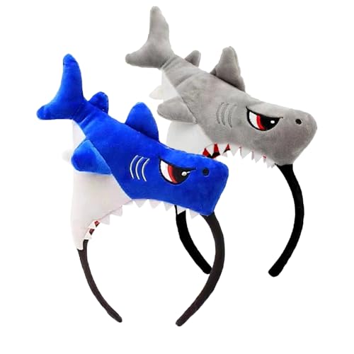 AOVNA Hai-Haarreif, Fisch-Tier-Haarbänder für Halloween, Weihnachten, Festival, Mottoparty, Cosplay, Kostüm, Kopfbedeckung, 2 Stück von AOVNA