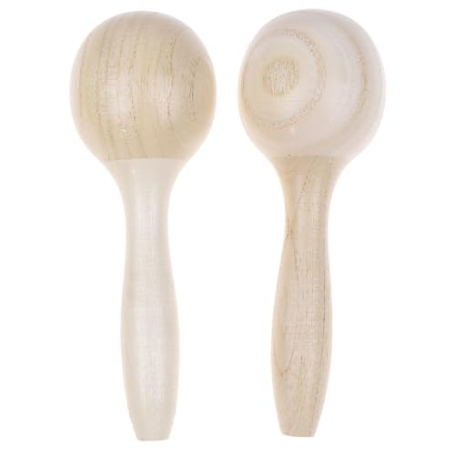 2 Stück Holz Sand Hammer, Spaß Hand Shaker Perkussion, Tamburin Rasseln Sand Bälle Lernen Musical, Kinder Perkussion Instrumente von AOYEAH
