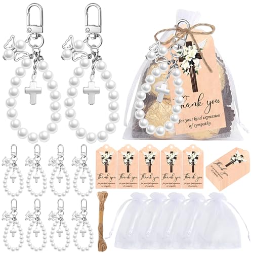 AOYEAH 10 Set Angel Schlüssel anhänger, Leben begünstigt Feier, Organza Taschen Sympathie Dankeschön Tags Party bevorzugt Zubehör von AOYEAH