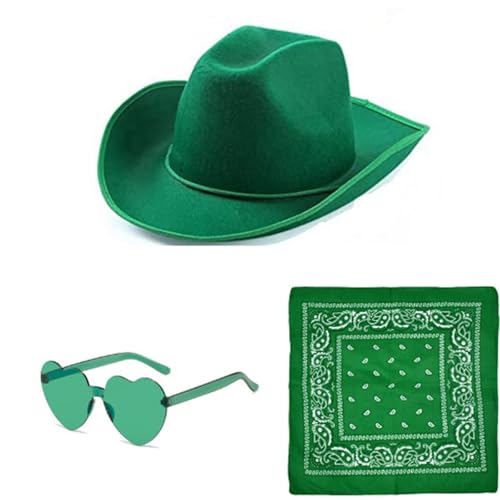 AOYEAH Damen Cowgirl Kostüm Set, Cowboy Hut mit Herz Party Brille Bandana Cowboy Hut für Wild West Kostüm Karneval Cosplay Kostüm AOYEAH Damen Cowgirl Kostüm Set, Cowboy Hut mit Herz Party Brille Bandana Cowboy Hut für Wild West Kostüm Karneval Cosplay Kostüm von AOYEAH