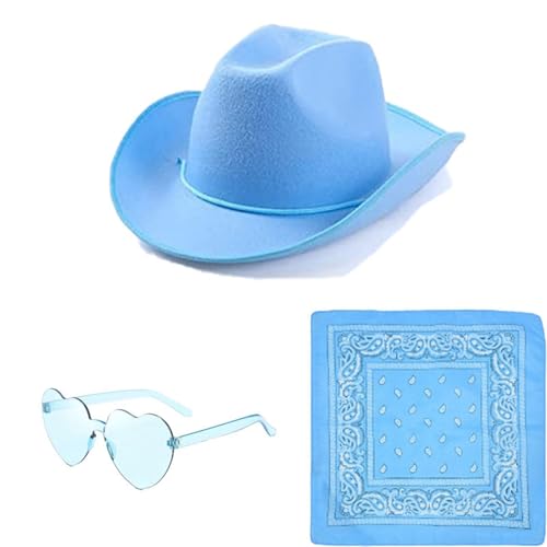 AOYEAH Damen Cowgirl Kostüm Set, Cowboy Hut mit Herz Party Brille Bandana Cowboy Hut für Wild West Kostüm Karneval Cosplay Kostüm AOYEAH Damen Cowgirl Kostüm Set, Cowboy Hut mit Herz Party Brille Bandana Cowboy Hut für Wild West Kostüm Karneval Cosplay Kostüm von AOYEAH