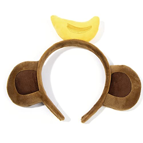 Cartoon-Tier-Stirnbänder, weiches Kunstplüsch, Affenohren, Haarband, lustige Bananen-Haarreif, Kreaturen, Mottoparty, Kostüm Cartoon-Tier-Stirnbänder, weiches Kunstplüsch, Affenohren, Haarband, lustige Bananen-Haarreif, Kreaturen, Mottoparty, Kostüm von AOYUDJ