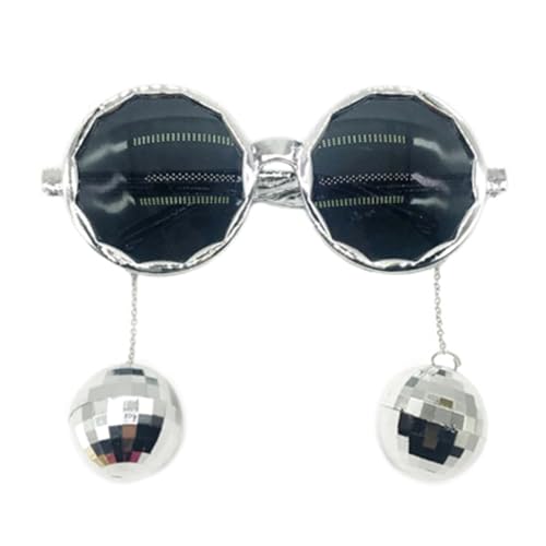 DiscoHippie Brille im Vintage-Stil, rund, 70er-, 80er-Jahre-Stil, für Herren und Damen, Kostüme, Partys, Geschenke, Hippies von AOYUDJ