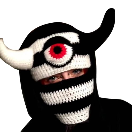 Strickmütze Halloween überwältigende Hornmütze Cosplay Horn Party Hüte von AOYUDJ