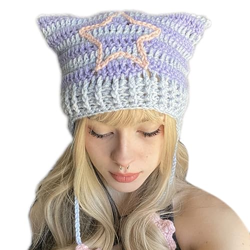 Strickmütze für Mädchen, Ostern, Foto-Requisite, Ohrenhut, Kostüm, Y2K-Stil, coole gestrickte Osterohr-Dekorationen, Winterkleidung Strickmütze für Mädchen, Ostern, Foto-Requisite, Ohrenhut, Kostüm, Y2K-Stil, coole gestrickte Osterohr-Dekorationen, Winterkleidung von AOYUDJ