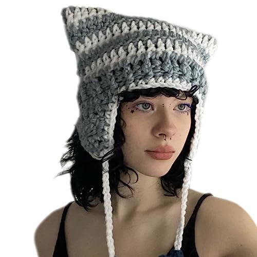 Strickmütze für Mädchen, Ostern, Foto-Requisite, Ohrenhut, Kostüm, Y2K-Stil, coole gestrickte Osterohr-Dekorationen, Winterkleidung Strickmütze für Mädchen, Ostern, Foto-Requisite, Ohrenhut, Kostüm, Y2K-Stil, coole gestrickte Osterohr-Dekorationen, Winterkleidung von AOYUDJ