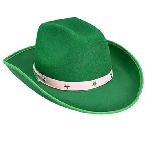 Unisex Cowboyhut Vintage Cowgirl Hut Ritter Cosplay Party Requisiten Fedora Hut ConcertTour Kostüm Kopfschmuck von AOYUDJ