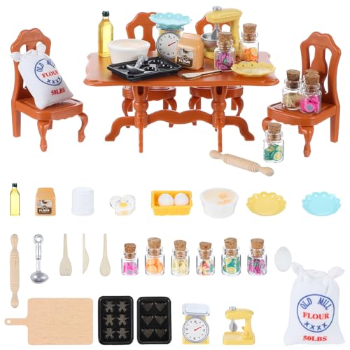 AOZUO 35 Stück Wichtel Zubehör Set, Puppenhaus Küchen Zubehör, Mini Weihnachten Küche Wichtel Backen Zubehör, Zwergen Tisch und Stuhl Set, Mikro Wichtel Küchendekoration Geschenke für Mädchen Junge AOZUO 35 Stück Wichtel Zubehör Set, Puppenhaus Küchen Zubehör, Mini Weihnachten Küche Wichtel Backen Zubehör, Zwergen Tisch und Stuhl Set, Mikro Wichtel Küchendekoration Geschenke für Mädchen Junge von AOZUO