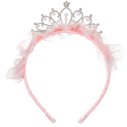 AOZUO Krone Geburtstag Mädchen, Diadem Prinzessinnen Tiara Kronen Stirnbänder Süße Tüll Schleifen Haarbänder Kristallkönigin Diademe für Geburtstag Weihnachten Kostüm Braut Hochzeit Halloween von AOZUO