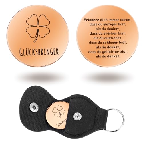 AOZUO Motivierend Tasche Umarmung Glücksbringer, Vierblättriges Kleeblatt, Glücksmünze, Umarmungsmünzen Anhänger mit Schlüsselanhänger, Glücksbringer Prüfung, Pocket Hug Motivationsgeschenke(Gold) AOZUO Motivierend Tasche Umarmung Glücksbringer, Vierblättriges Kleeblatt, Glücksmünze, Umarmungsmünzen Anhänger mit Schlüsselanhänger, Glücksbringer Prüfung, Pocket Hug Motivationsgeschenke(Gold) von AOZUO