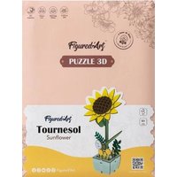 FiguredArt AL101 - Hübsche Sonnenblume, 3D Puzzle, Holz, 74 Teile, Höhe: 21 cm von AP COMMERCE