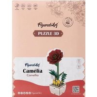 FiguredArt AL103 - Kamelie, 3D Puzzle, Holz, 83 Teile, Höhe: 18,9 cm von AP COMMERCE