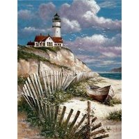 FiguredArt DP-066-Y - Diamond Painting, Haus an der Küste, Leinwand-Keilrahmen 40x50cm, Diamond Painting Set FiguredArt DP-066-Y - Diamond Painting, Haus an der Küste, Leinwand-Keilrahmen 40x50cm, Diamond Painting Set von AP COMMERCE
