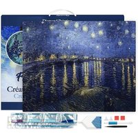 FiguredArt DP-630-Y - Diamond Painting, Van Gogh Sternennacht über der Rhone, Leinwand-Keilrahmen 40x50cm, Diamond Painting Set von AP COMMERCE